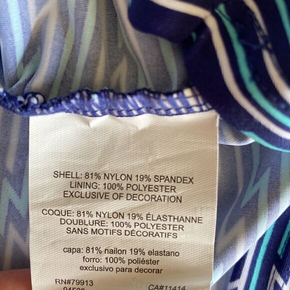 NWT Beach Bump Maternity Swim Tankini Top Blue Print Detachable Strap Size M - Picture 8 of 11